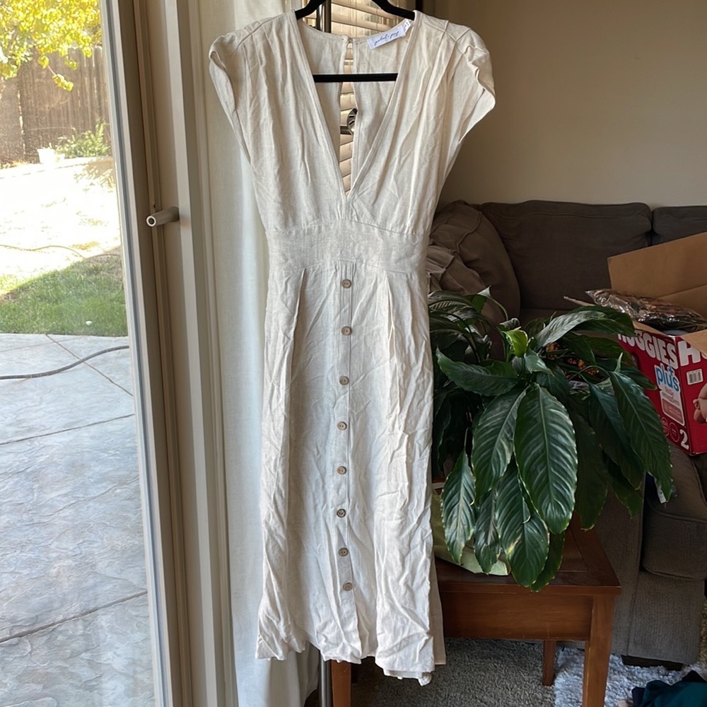 Linen midi dress